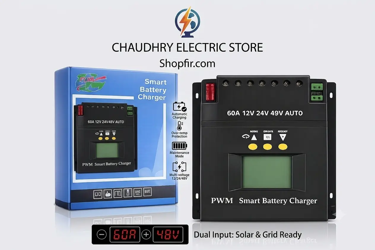 > PWM Smart Battery Charger 60A 12V/24V/48V | uto with LCD display Electric